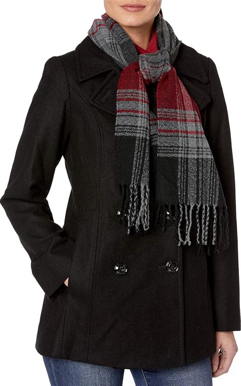 London Fog Womens Plus Size Double Breasted Peacoat With