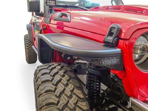 Dv8 Offroad Fdjl 05 Flat Fenders For 18 20 Jeep Wrangler Jl Quadratec