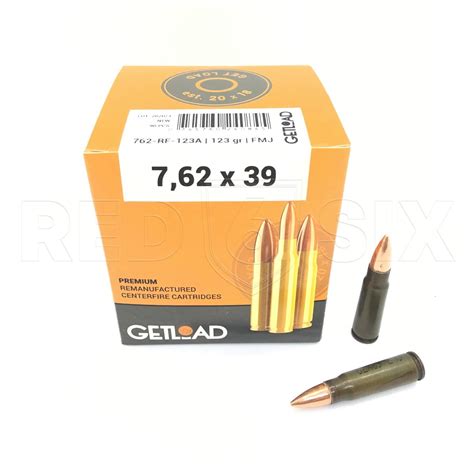 Náboje GETLOAD 7 62x39 FMJ 123 gr TRAINING 90 ks Zbraně a střelivo