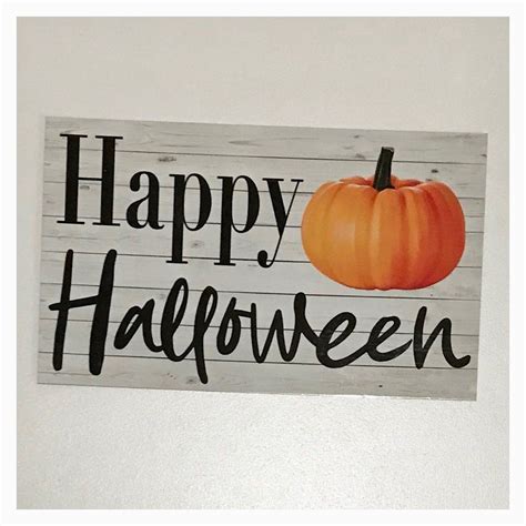 Happy Halloween With Pumpkin Sign Pumpkin Sign Happy Halloween Hanging Signs