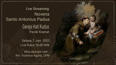 Misa Novena Santo Antonius Padua Selasa Juni Live Pukul