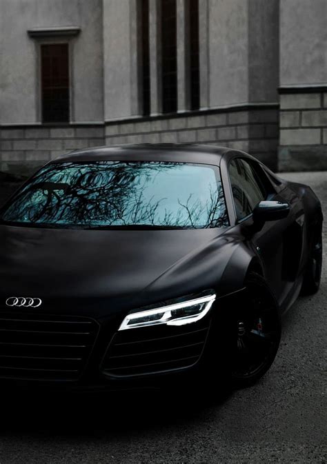 Audi R8 Matte Black Engine, Audi R8 Black and White HD phone wallpaper ...