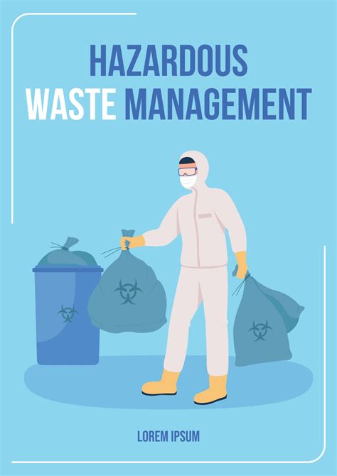 Hazardous Waste Management Poster Flat Vector Template 2468033 Vector