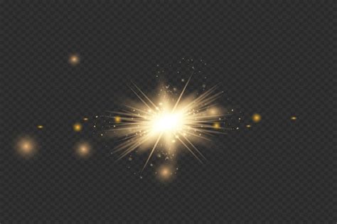 Premium Vector Yellow Glowing Light Explodes On A Transparent