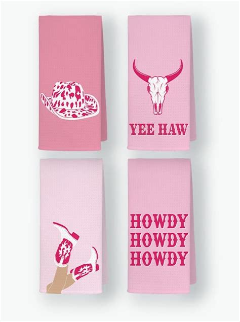 Amazon Qodung Pink Preppy Howdy Yeehaw Western Cowgirl Boots Hat