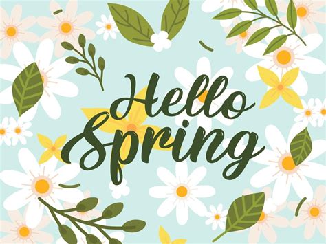 Hello Spring Handwritten Text 11210537 Vector Art At Vecteezy