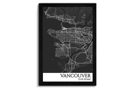 Vancouver Canada City Streets Push Pin Map Wall Art – GeoJango Maps