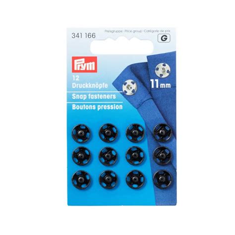 Boutons Pression Prym Mm Noir Tissus Hemmers