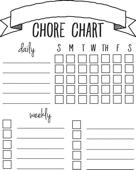 Adult Chore Chart Free