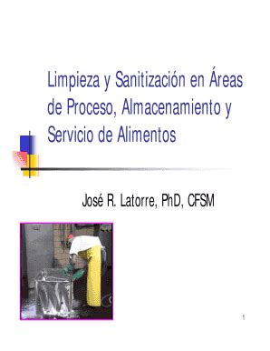 Fillable Online Limpieza Y Sanitizaci N En Reas De Proceso Uprm