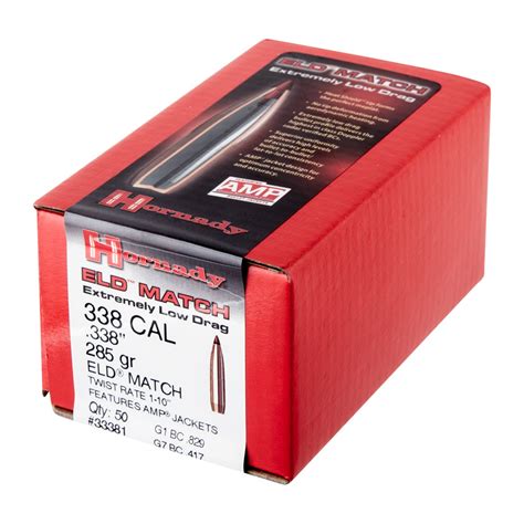 Hornady 338 Caliber 338 285 Grain Eld Match Bullets Brownells