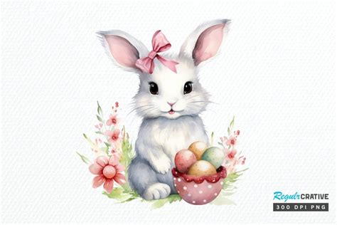 Easter Bunny Watercolor Png Clipart