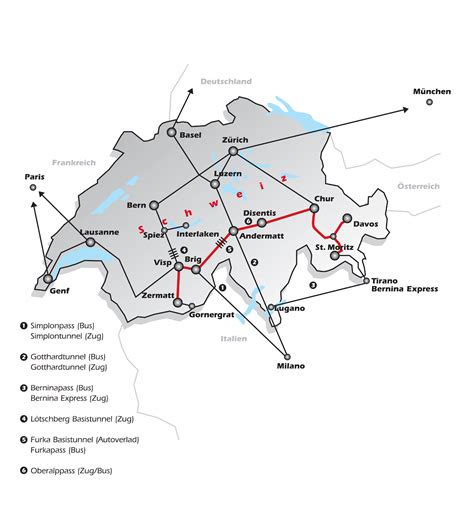 Glacier Express Switzerland Map