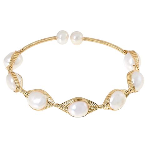 Kalifano Cultured Freshwater Pearl Cuff Bracelet 22414706 Hsn