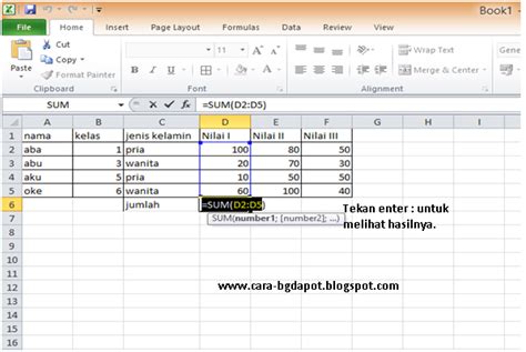 Melakukan Perhitungan Dengan Menggunakan Rumus Di Microsoft Excel