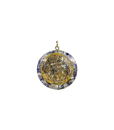 Pendentif Fleur De Vie En Orgonite Am Thyste