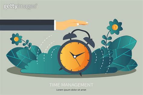 Concept of effective time management Flat vector illustration 이미지