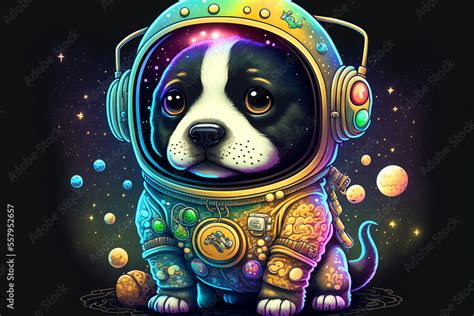 dog astronaut. Generative AI Stock Illustration | Adobe Stock