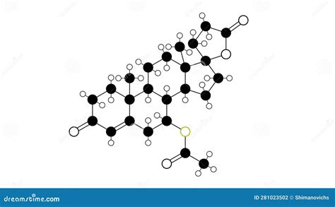 Spironolactone Molecule, Structural Chemical Formula, Ball-and-stick ...