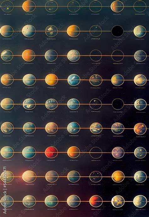 Infographic Map Poster Of Extraterrestial Planets Exoplanets Digital