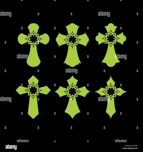 Ensemble De Croix Symboles Chr Tiens Signes Religieux Image
