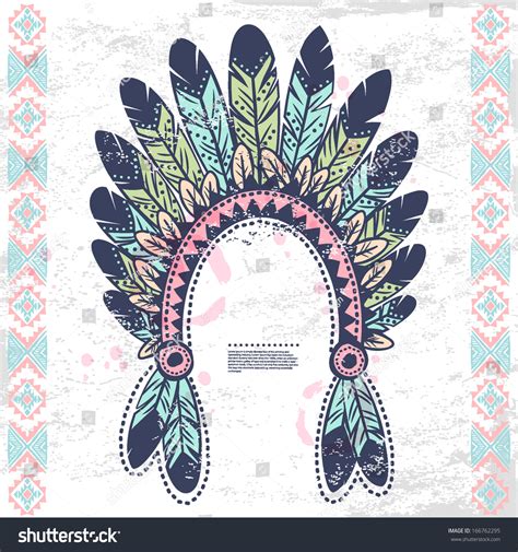 Tribal Native American Feather Headband Stock Vector 166762295