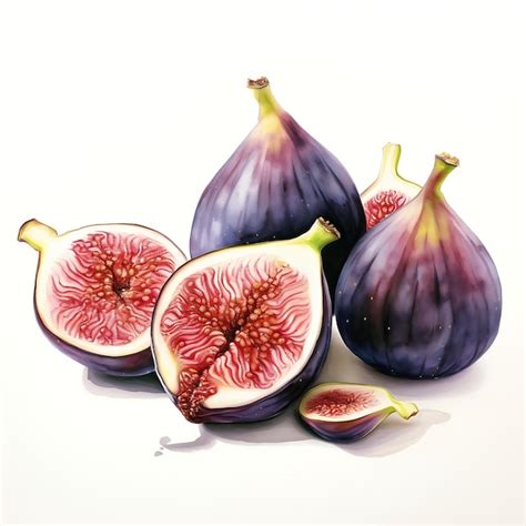 Premium Ai Image Figs On White Background Fresh Figs