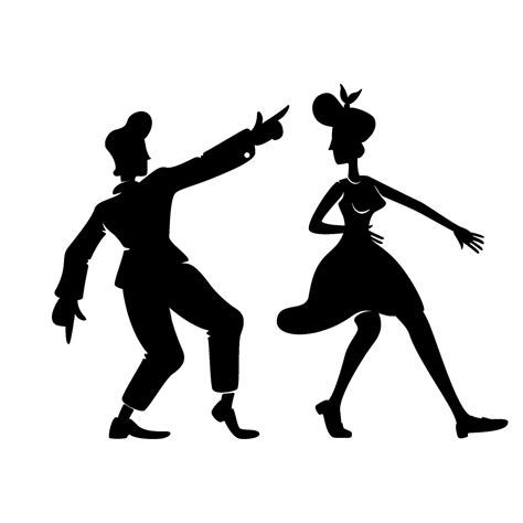 Rock N Roll Dancers Black Silhouette Vector Illustration 2213381 Vector