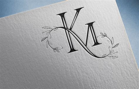 Km Wedding Logo Monogram Km Initials Behance