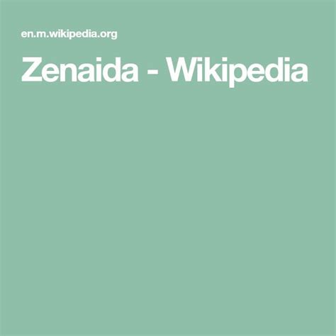 Zenaida - Wikipedia | French actress, Names with meaning, Wikipedia