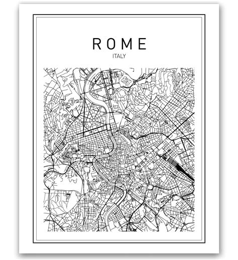 Buy Rome Rome Print Of Rome Italy Italy Wall Art Print Black Print