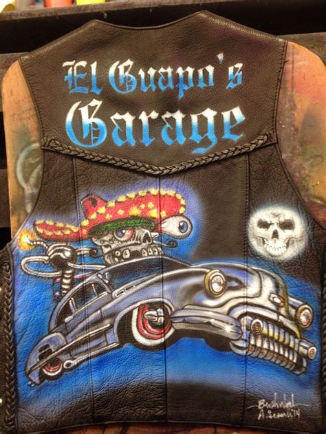 Airbrushed Leather Vest Leather Vest Custom Airbrushing Plain Jacket