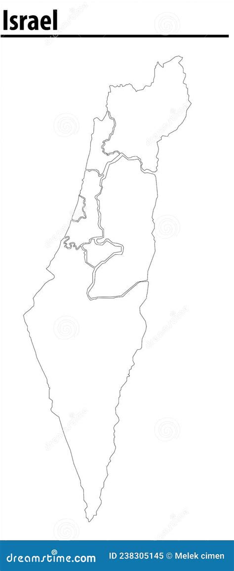 Israel Map Illustration Vector Detailed Israel Map With Regions Stock