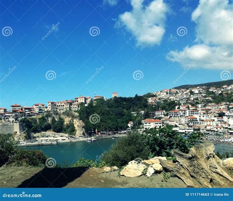 Amazing Old City Ulcinj Montenegro Europe Adiatic Sea And Blue Sky