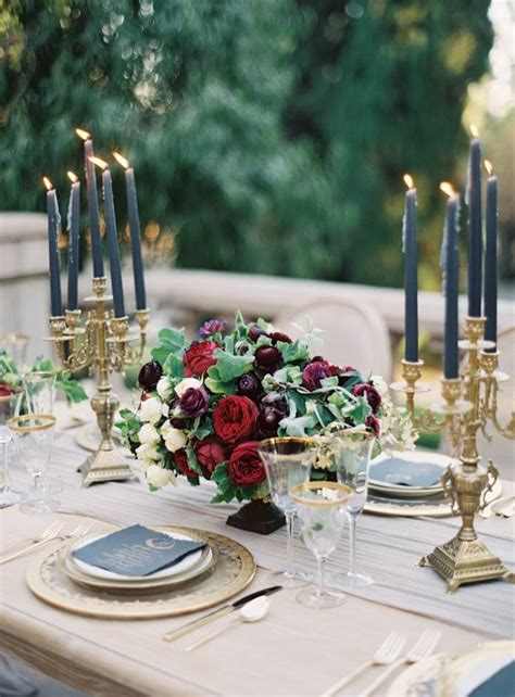 Elegant Fall Burgundy And Gold Wedding Ideas Deer Pearl Flowers