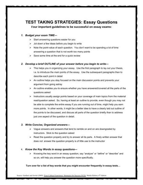 Essay Test Examples