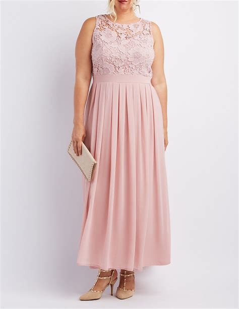 Plus Size Lace And Chiffon Maxi Dress Lace Chiffon Maxi Dress