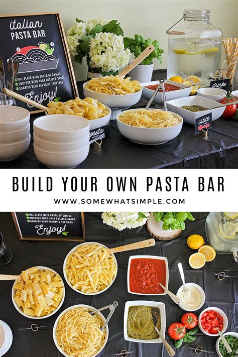 Make Your Own Italian Pasta Bar Free Printables Recipe Italian