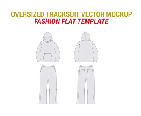 Premium Vector Tracksuit Mockup With Pajamas Joggers Technical Drawing Oversized Sweatsuit