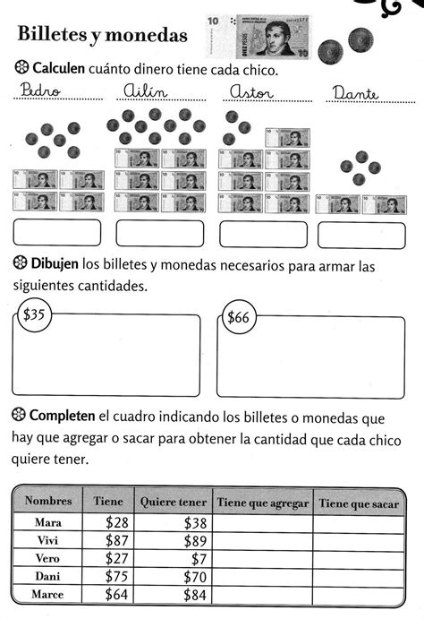 Resultado De Imagen Para Problemas Con Monedas Y Billetes Para Segundo Grado Actividades Para