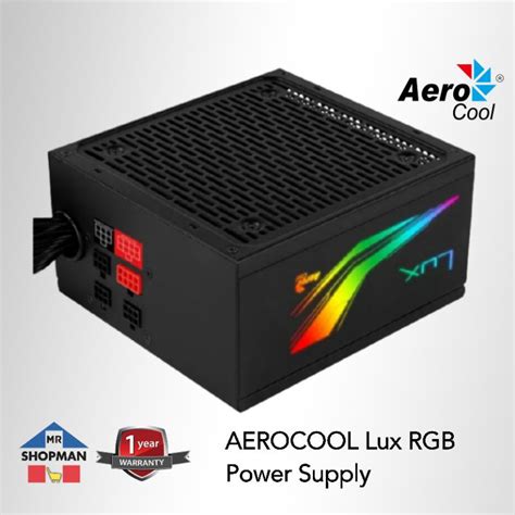 AEROCOOL LUX 550w 650w 750W RGB PSU Semi Modular Power Supply 80