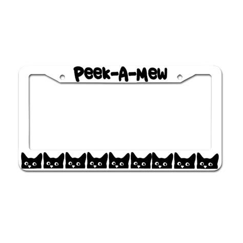 Cat License Plate Custom Plate Frame Cute Peeking Cats Etsy