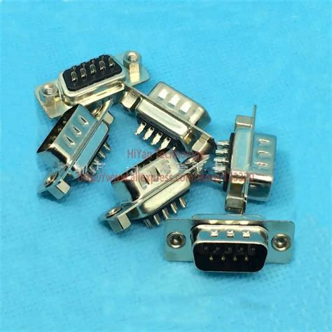 10pcs Lot RS232 Black Parallel Serial Port DB9 9 Pin D Sub Male Wire