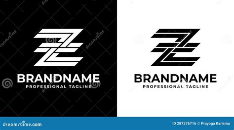 Letter Zz Monogram Logo Suitable For Any Business With Z Or Zz Initial