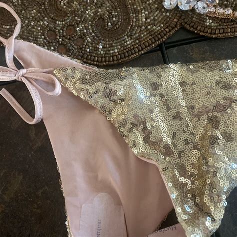 Swim Diamond Gold Sequin Festival Bikini Set Poshmark