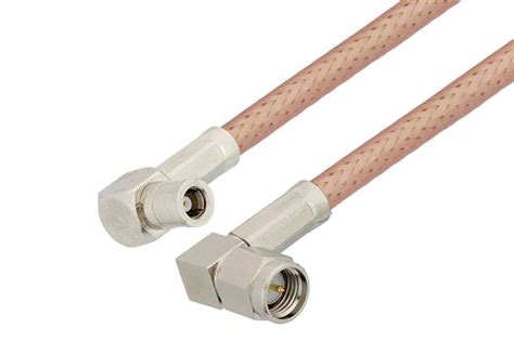 Sma Male Right Angle To Smb Plug Right Angle Low Loss Cable 72 Inch Length Using Pe P195 Coax