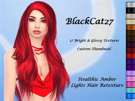 Blackcat Stealthic Amber Lights Hair Retexture The Sims Catalog