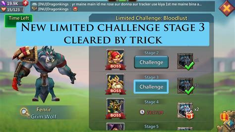 Lords Mobile New Grim Wolf Limited Challenge Stage 3 Clear