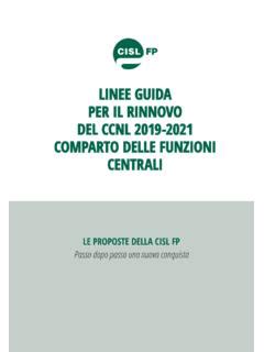 LINEE GUIDA PER IL RINNOVO DEL CCNL 2019 2021 Linee Guida Per Il