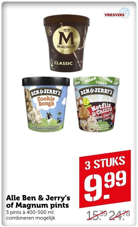 Alle Ben Jerry S Of Magnum Pints 400ml 3 Stuks Aanbieding Bij Coop